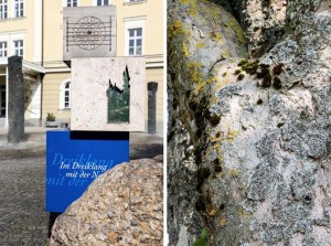 Stele der Wandertrilogie Allgäu in Füssen